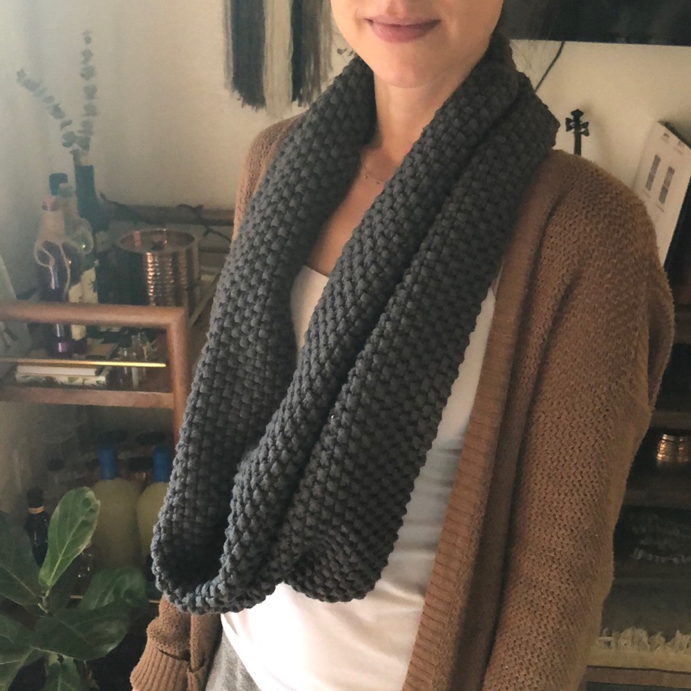 Cabi Charcoal Knit Scarf